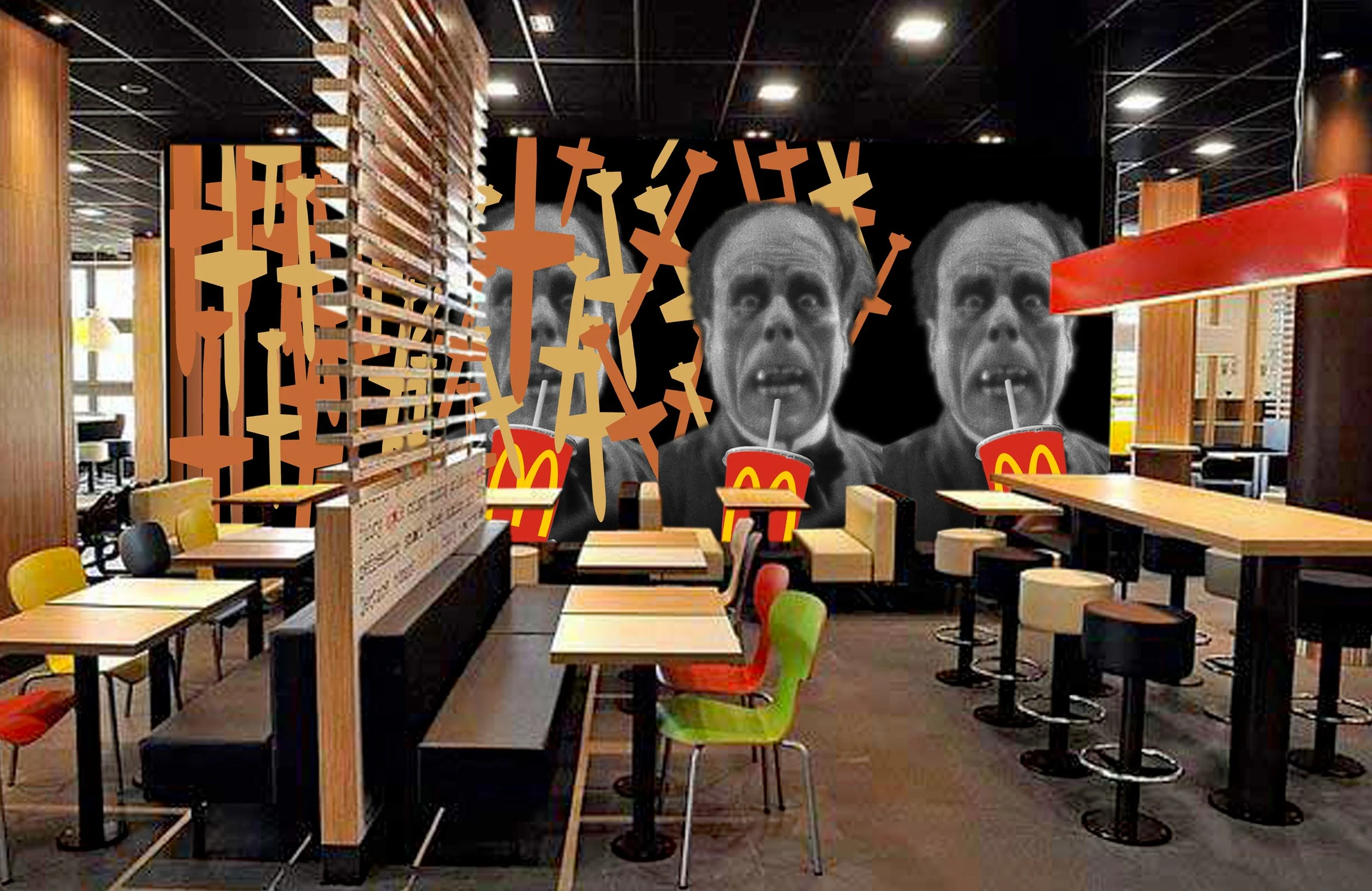 “Dubai McDonalds Interior: design 2” - 2026 -  limited edition Giclee print,   on A2 Hahnemule paper