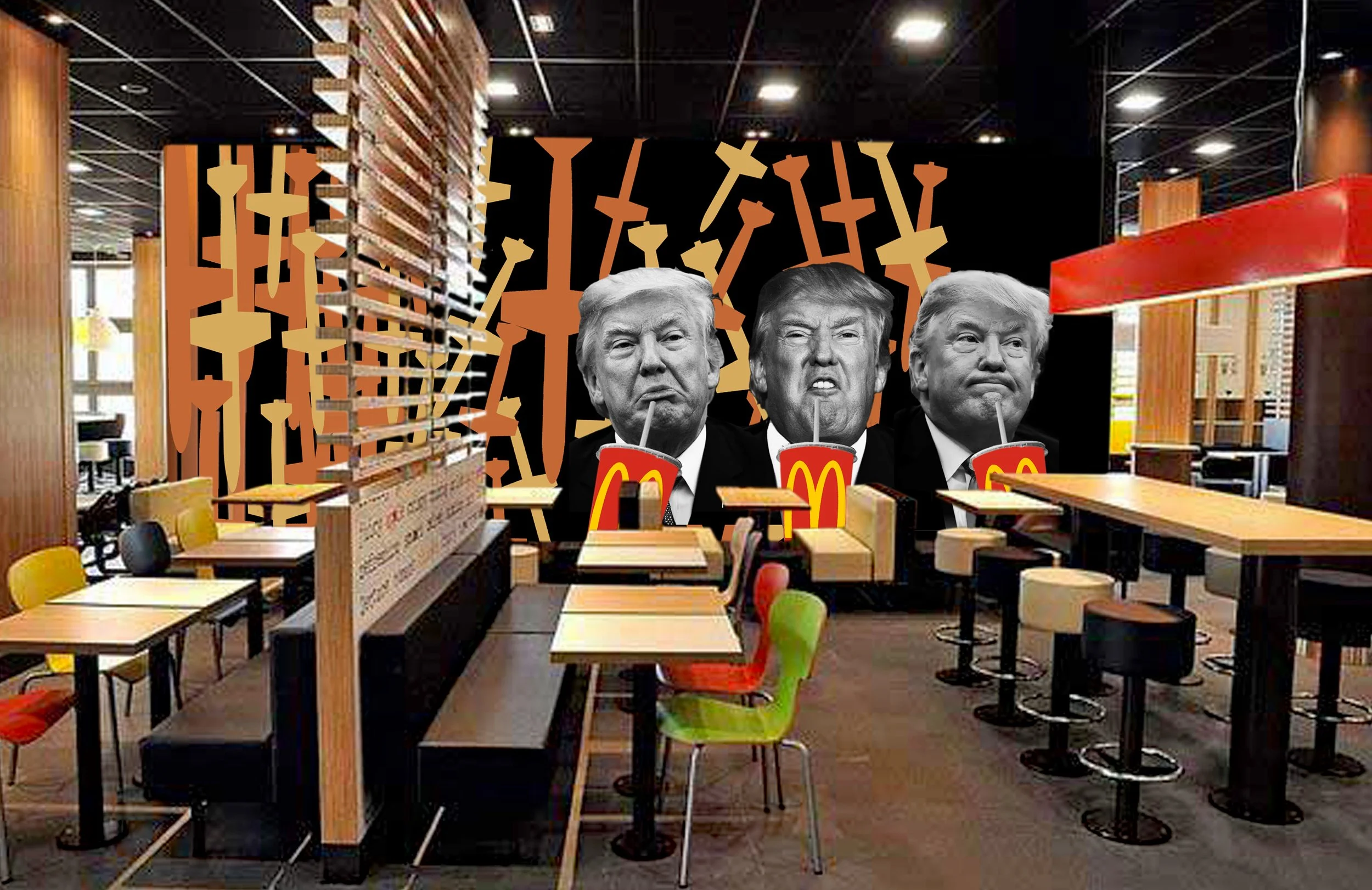 “Dubai McDonalds Interior: design 1” - 2026 -  limited edition Giclee print,   on A2 Hahnemule paper