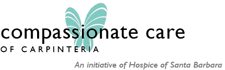 Blue butterfly with the text 'An initiative of Hospice of Santa Barbara'