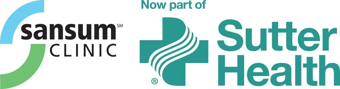 Logo combining Sansum Clinic and Sutter Health with text 'Now part of' at the top.