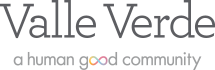 Valle Verde logo with the slogan 'a human good community'