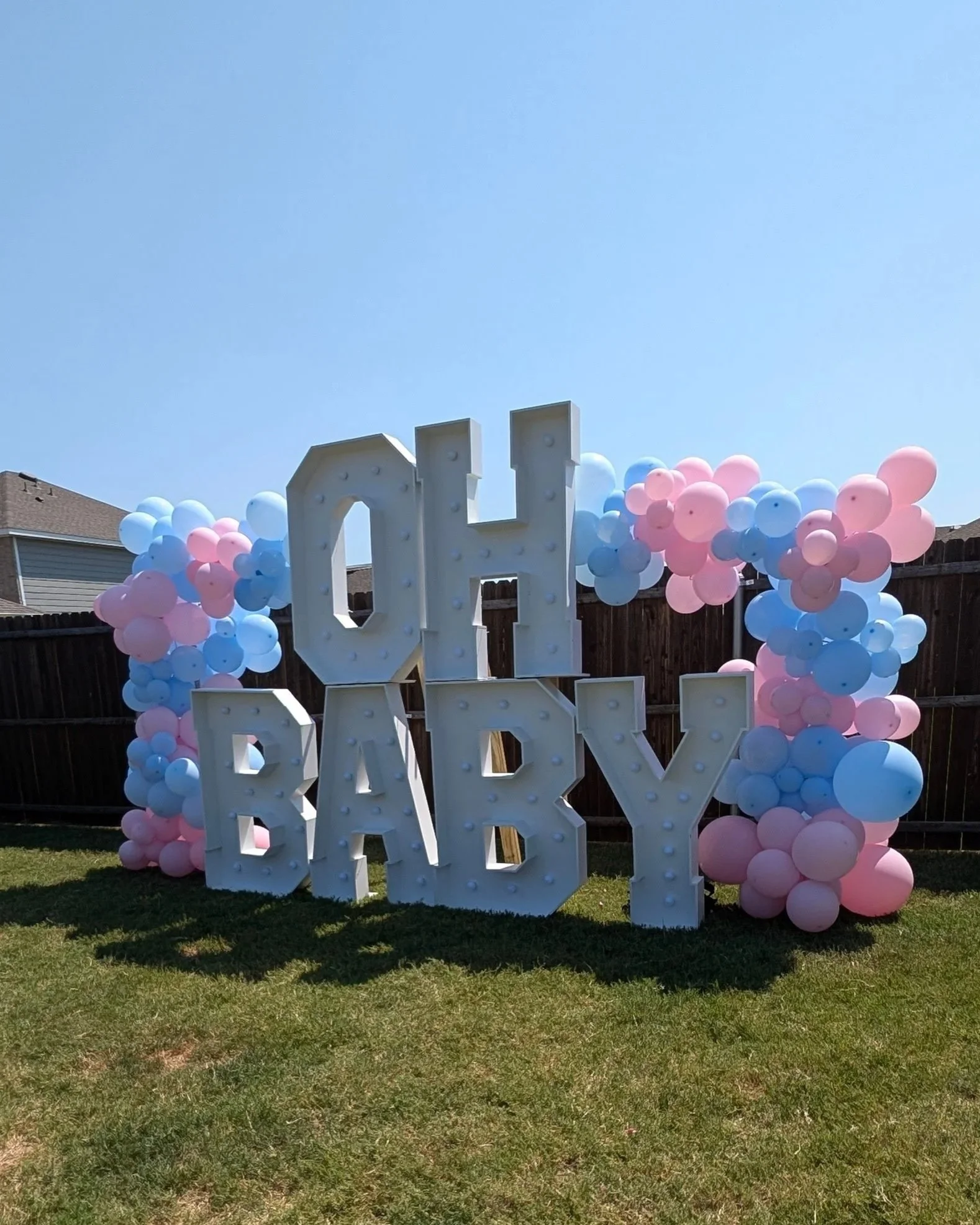 OH BABY marquee letters