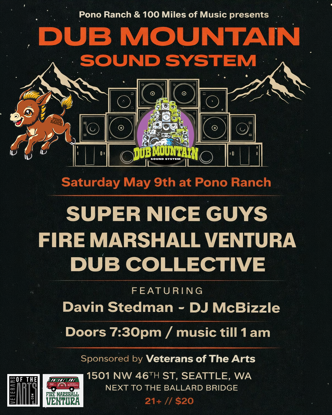 Dub Mountain Sound System: Super Nice Guys//Fire Marshall Ventura// Dub Collective….Featuring Davin Stedman Dj McBizzle