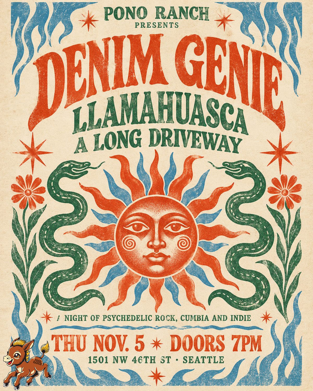 Pono Ranch Presents  Denim Genie Llamahuasca A Long Driveway