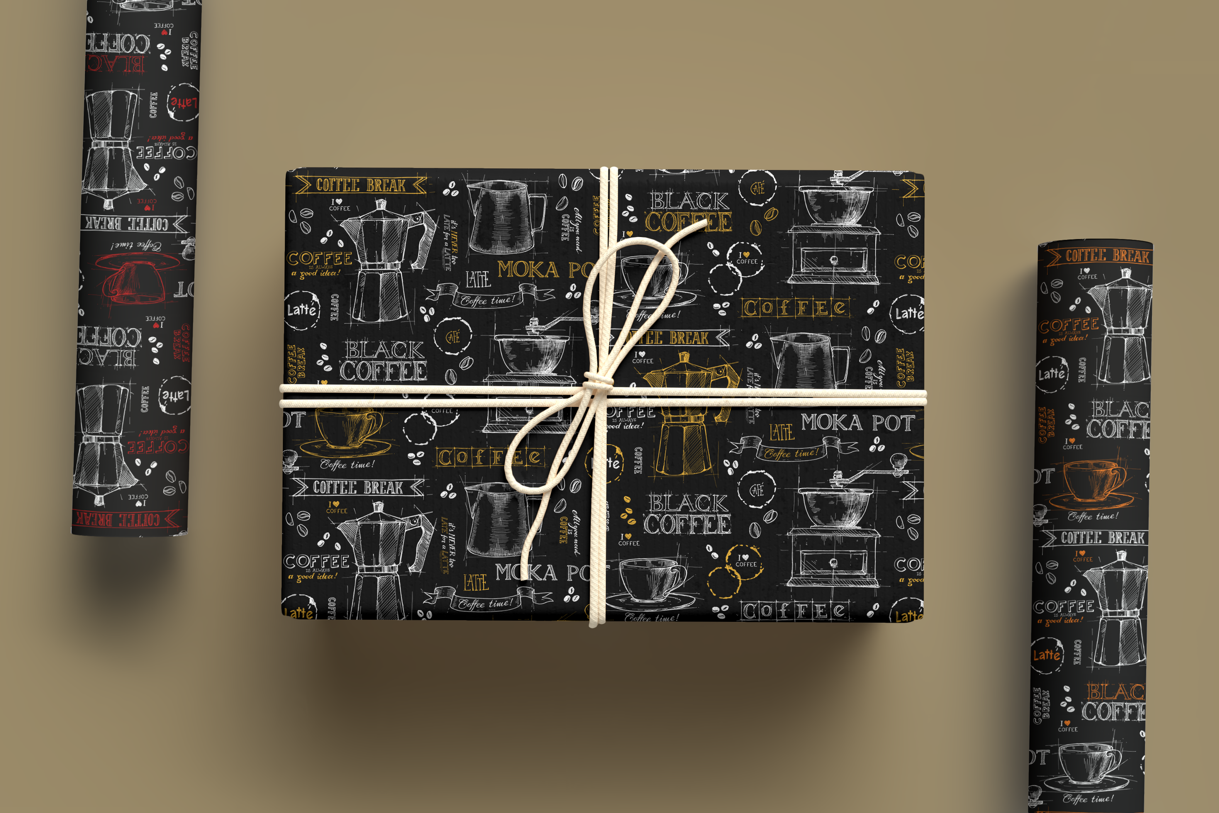 coffee Gift Wrap Pattern Showcase.png