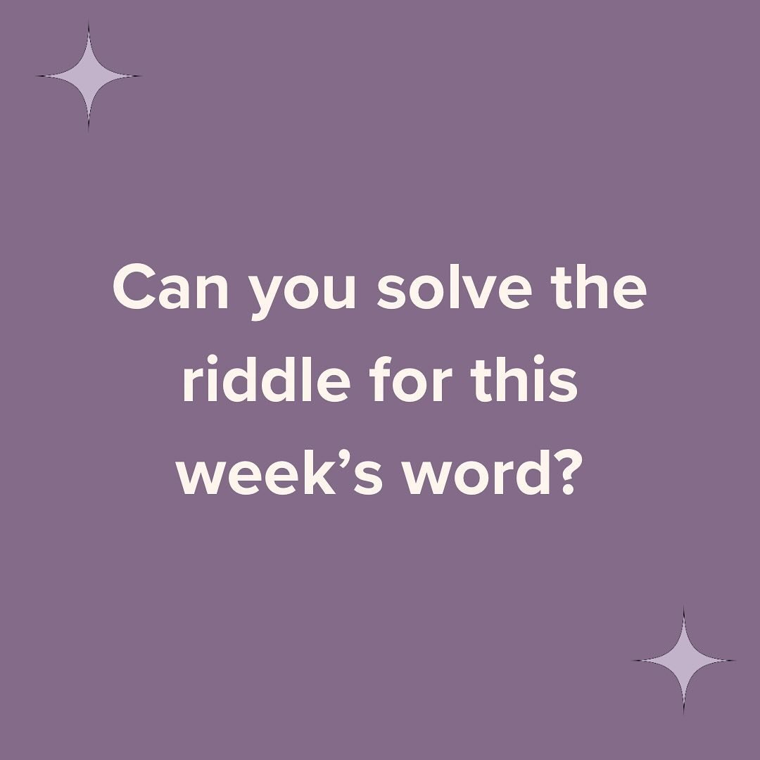 Scroll through to see a rhyming riddle for this week&rsquo;s word. Can you guess what it is? #guessinggame #riddle #canyouguess #sheiraswordoftheweek