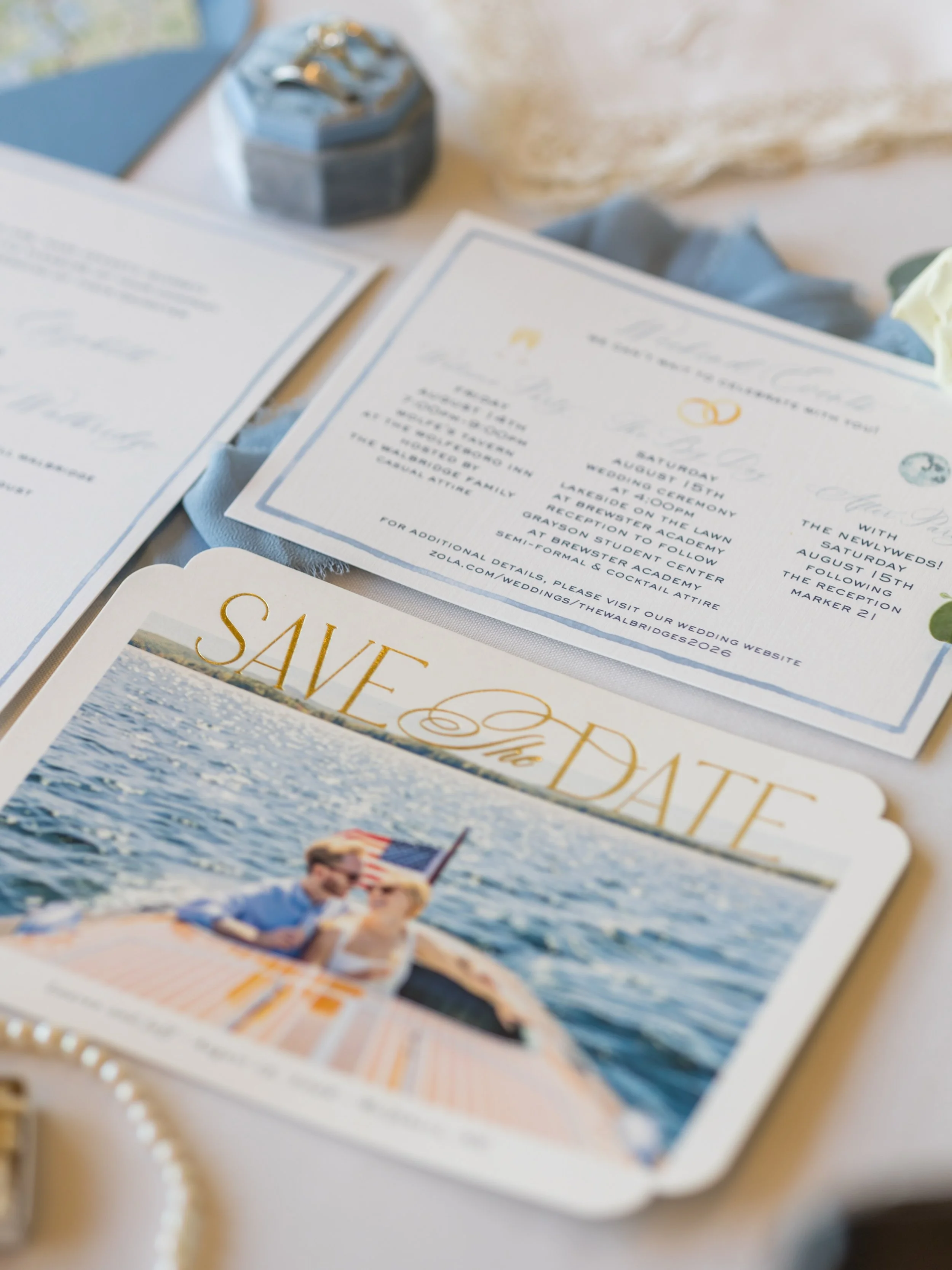 A sneak peak into the details of Lauren + Jeff&rsquo;s lake weekend 🚤

Photo: @alliedotphoto 

#lakewinnipesaukee #newhampshireweddingplanner #newenglandwedding #savethedate