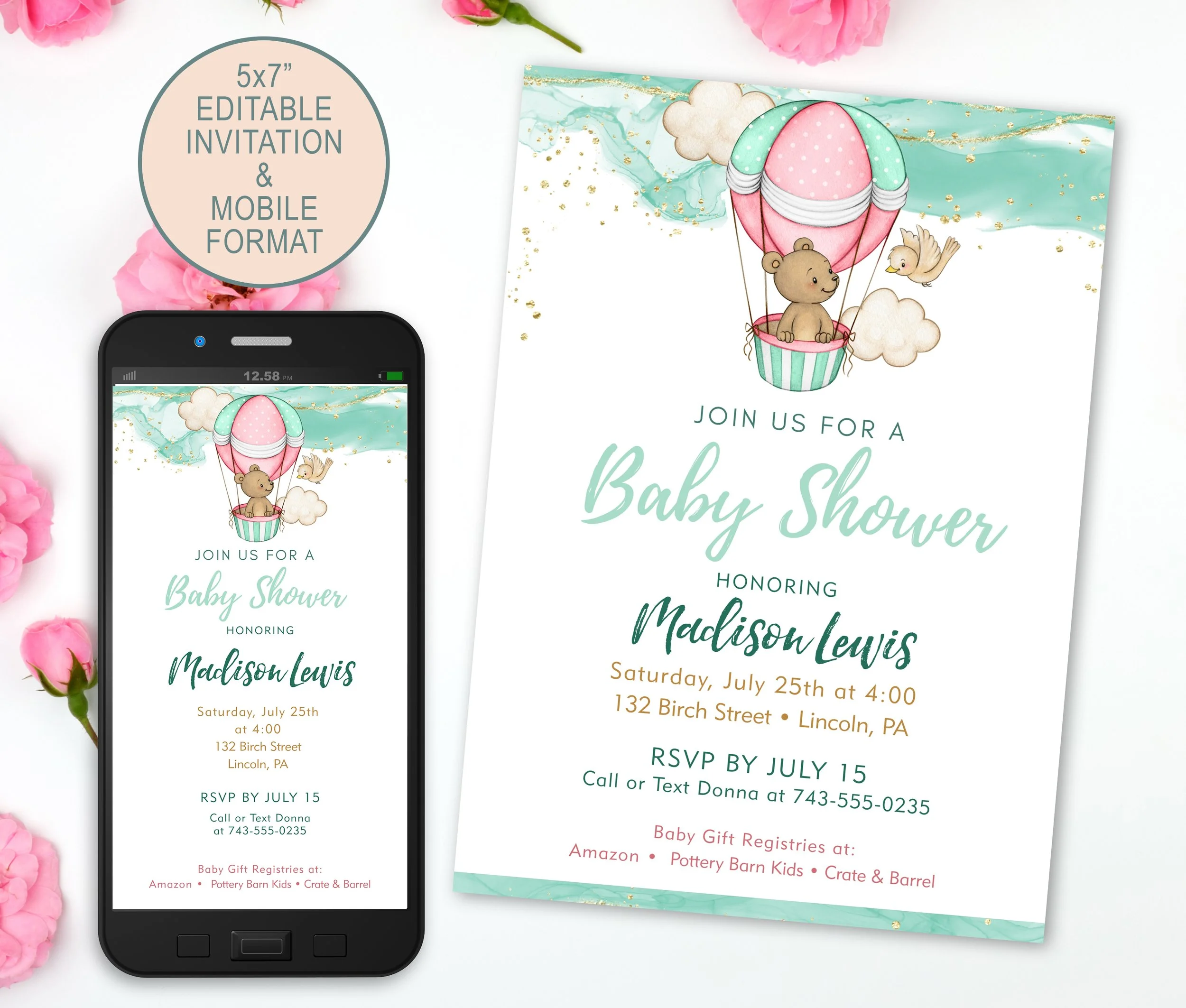 invites hot air bear green gold flat1.jpg