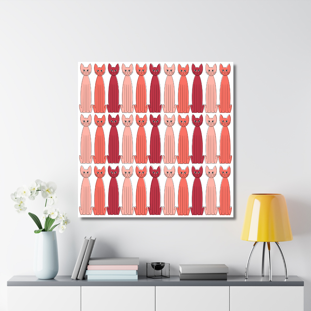 Stack Of Cats Pink_Wall Art.png