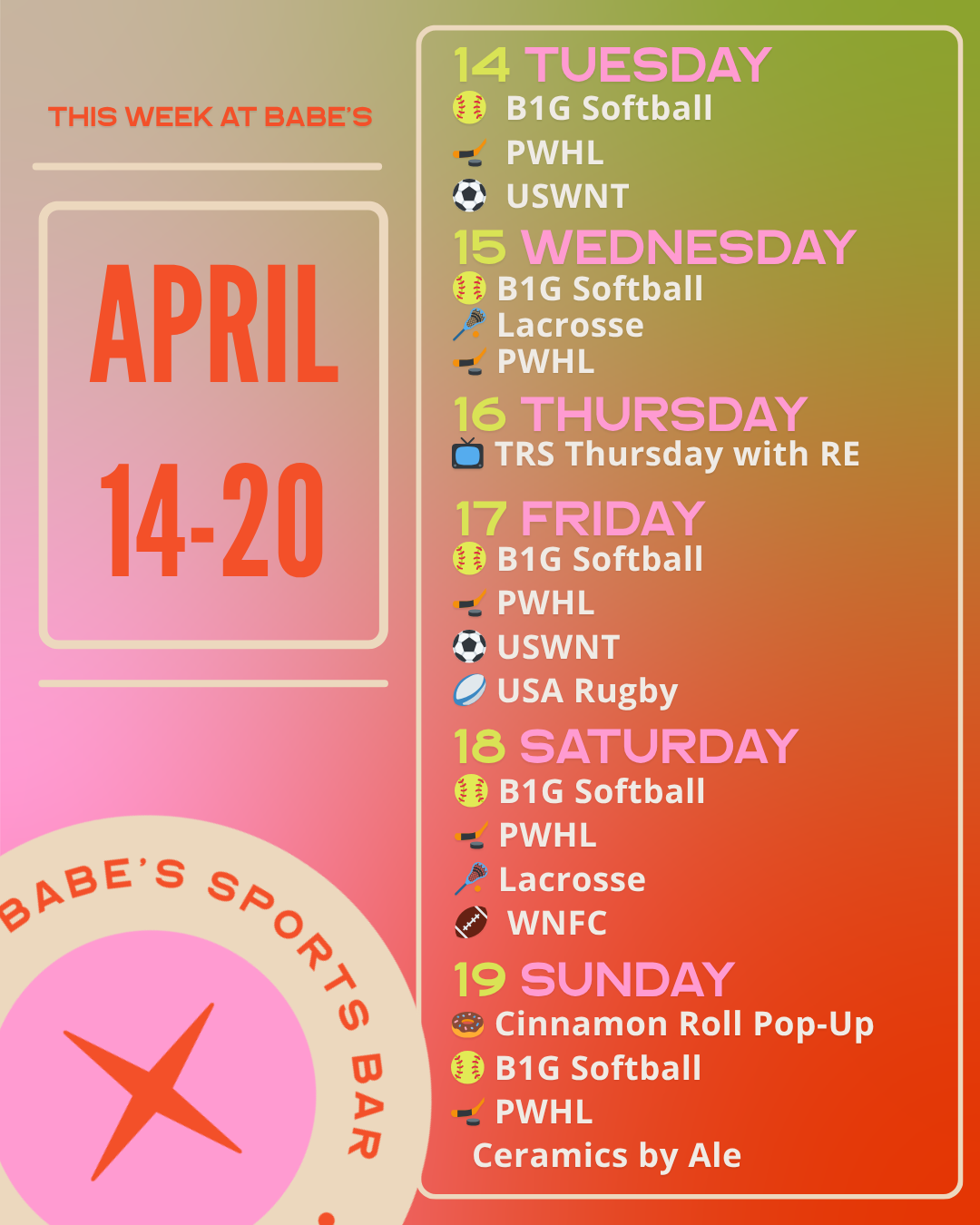 April 14 - April 20 