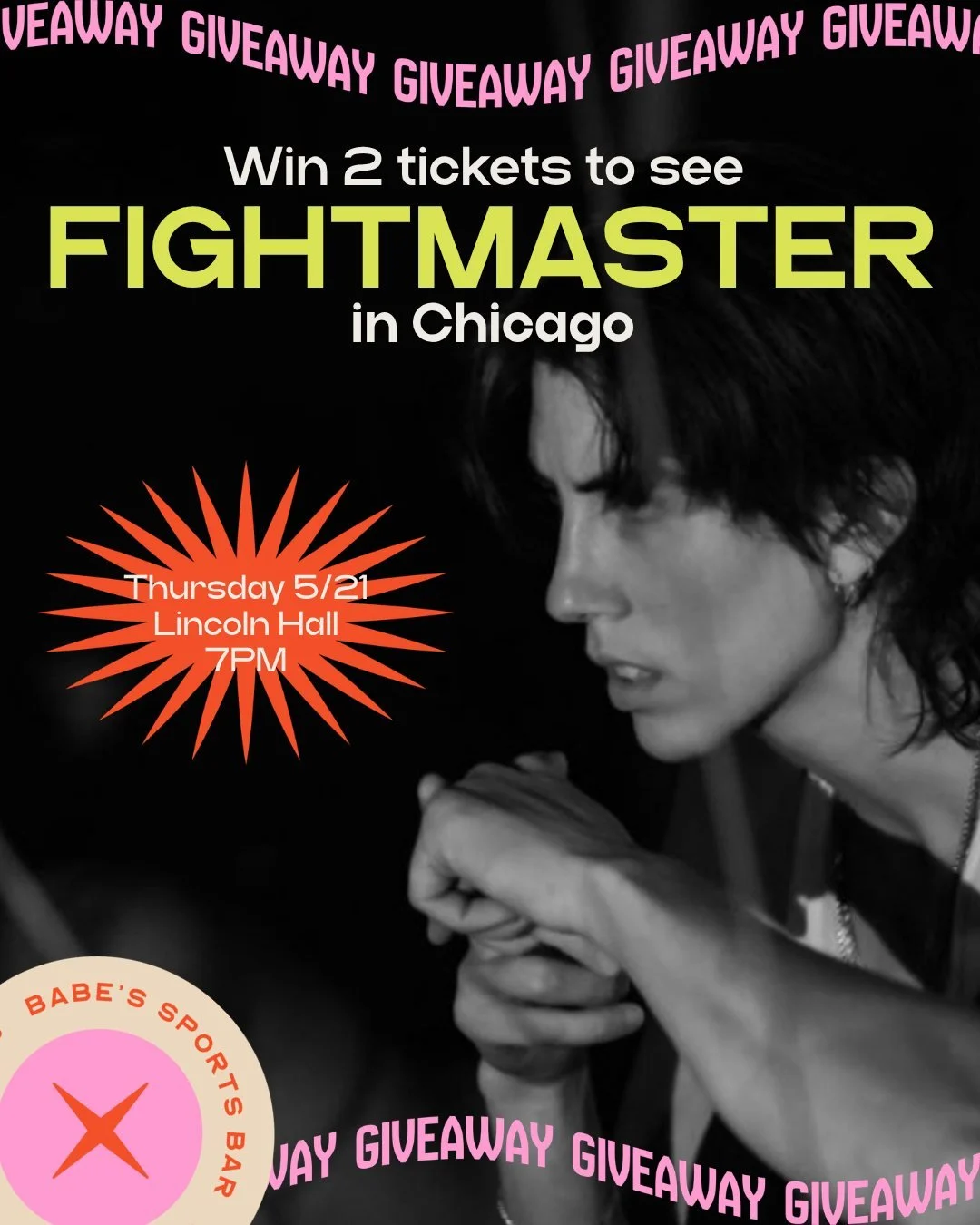 🔥 GIVEAWAY ALERT🔥
We're teaming up with FIGHTMASTER to give away two tickets to their show at Lincoln Hall!
Here's how to enter:
☝️ make sure you're following @babesinchicago  and @fightmastermusic 
✌️ leave a comment tagging the friend you'll brin