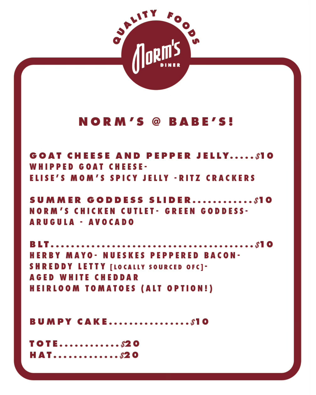 This Week at Babe’s: August 4-9