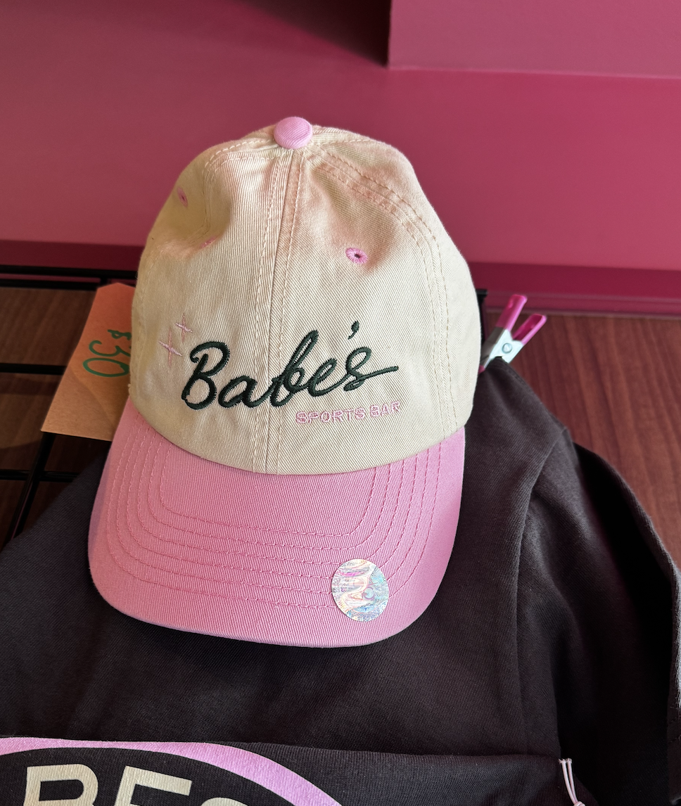 pink and cream dad cap