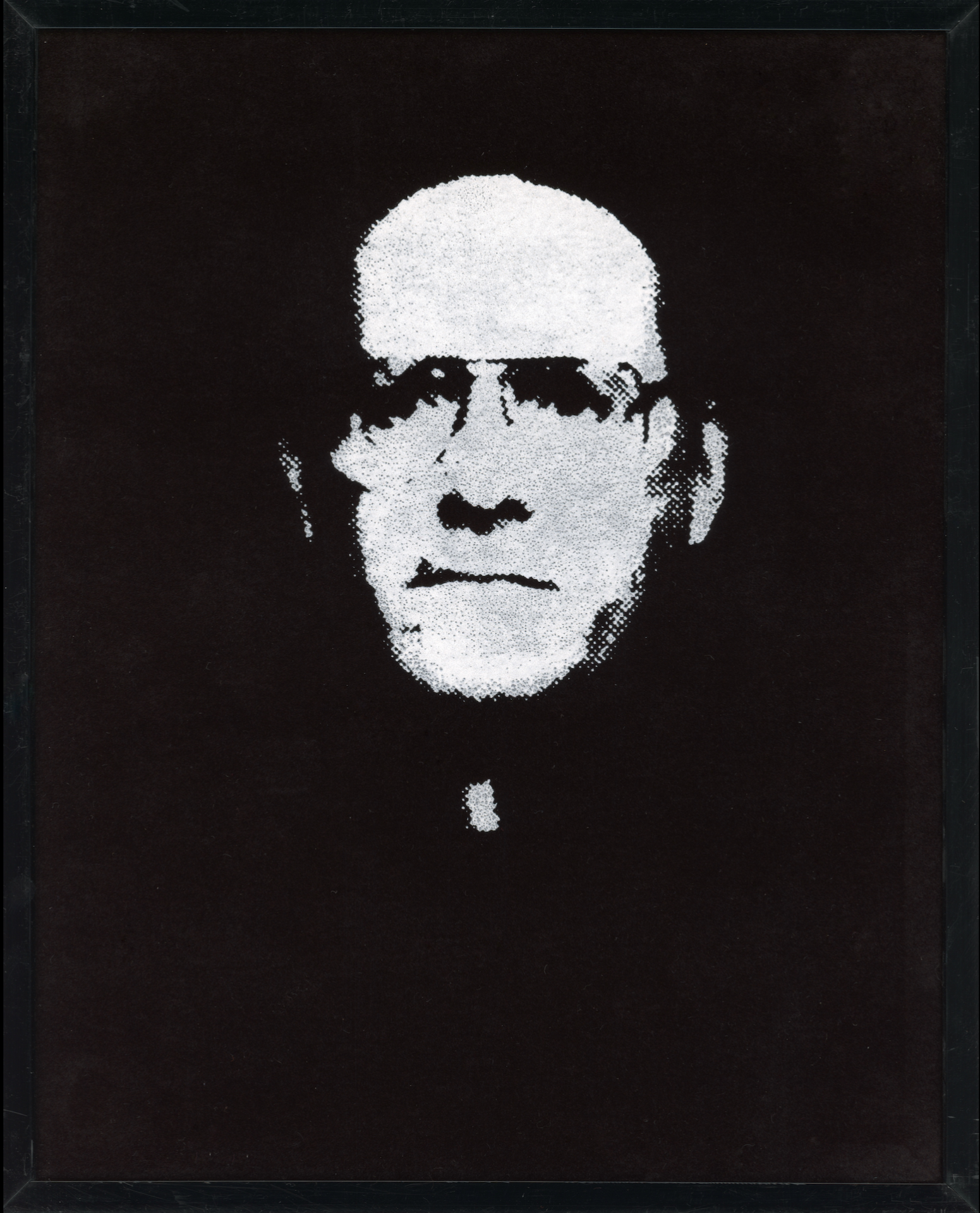 Hunter McArthur, 𝘍𝘳. 𝘛𝘰𝘮 from 𝘗𝘢𝘳𝘪𝘴𝘩𝘪𝘰𝘯𝘦𝘳𝘴 (𝘛𝘰 𝘒𝘯𝘰𝘸 𝘛𝘩𝘺 𝘕𝘦𝘪𝘨𝘩𝘣𝘰𝘳), 2024, acrylic ink on faux velvet