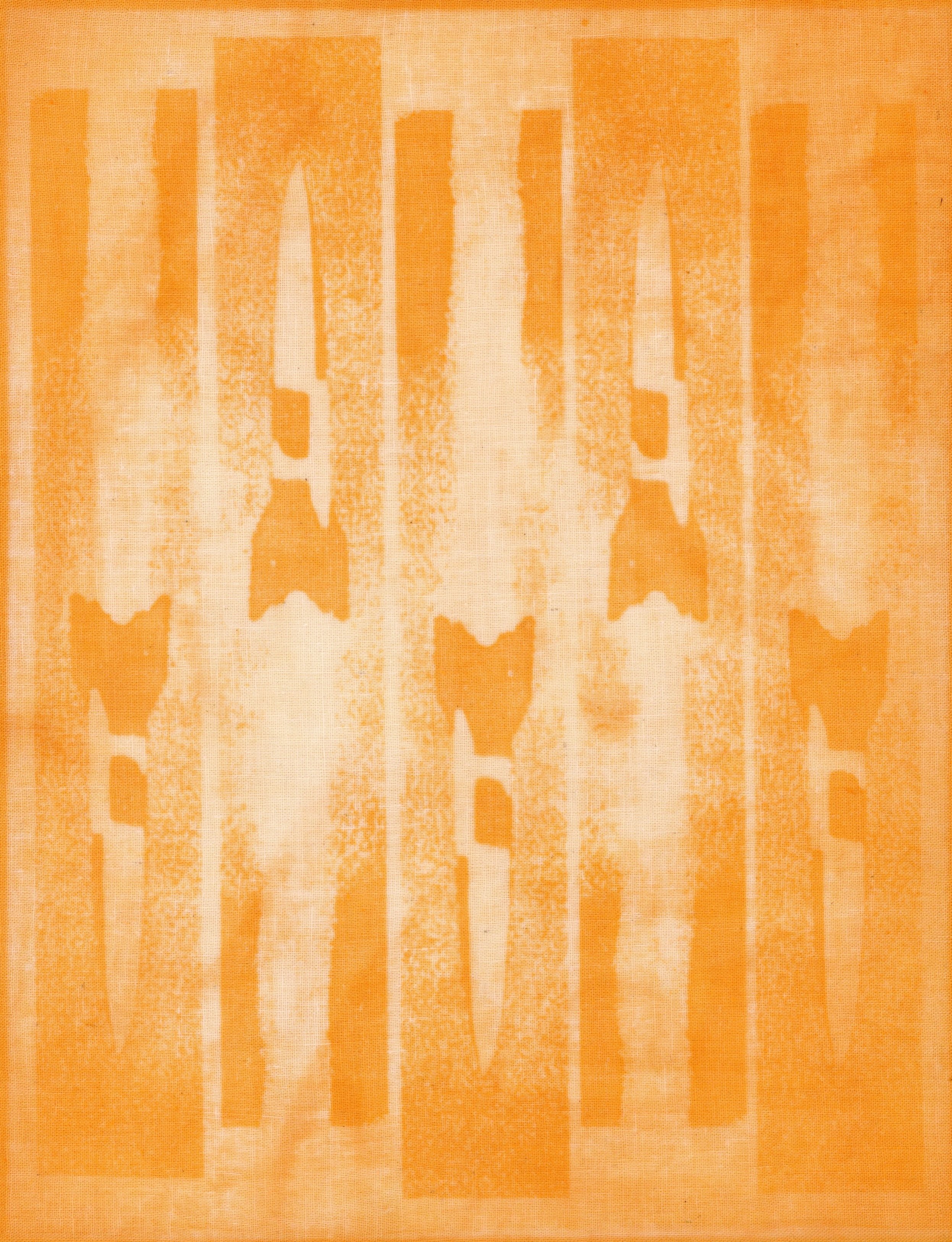 Paprika Anthotype on Linen, 2026