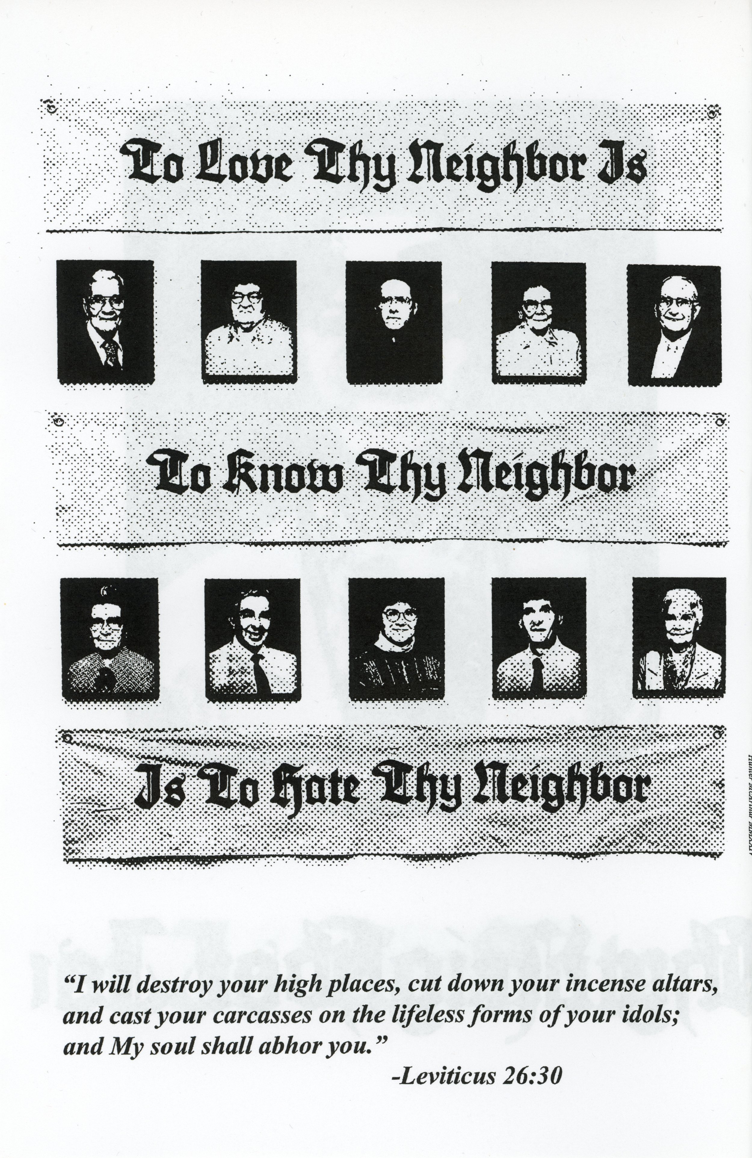 Hunter McArthur, Supplemental Zine for 𝘗𝘢𝘳𝘪𝘴𝘩𝘪𝘰𝘯𝘦𝘳𝘴 (𝘛𝘰 𝘒𝘯𝘰𝘸 𝘛𝘩𝘺 𝘕𝘦𝘪𝘨𝘩𝘣𝘰𝘳), 2024, Xerox printed zine