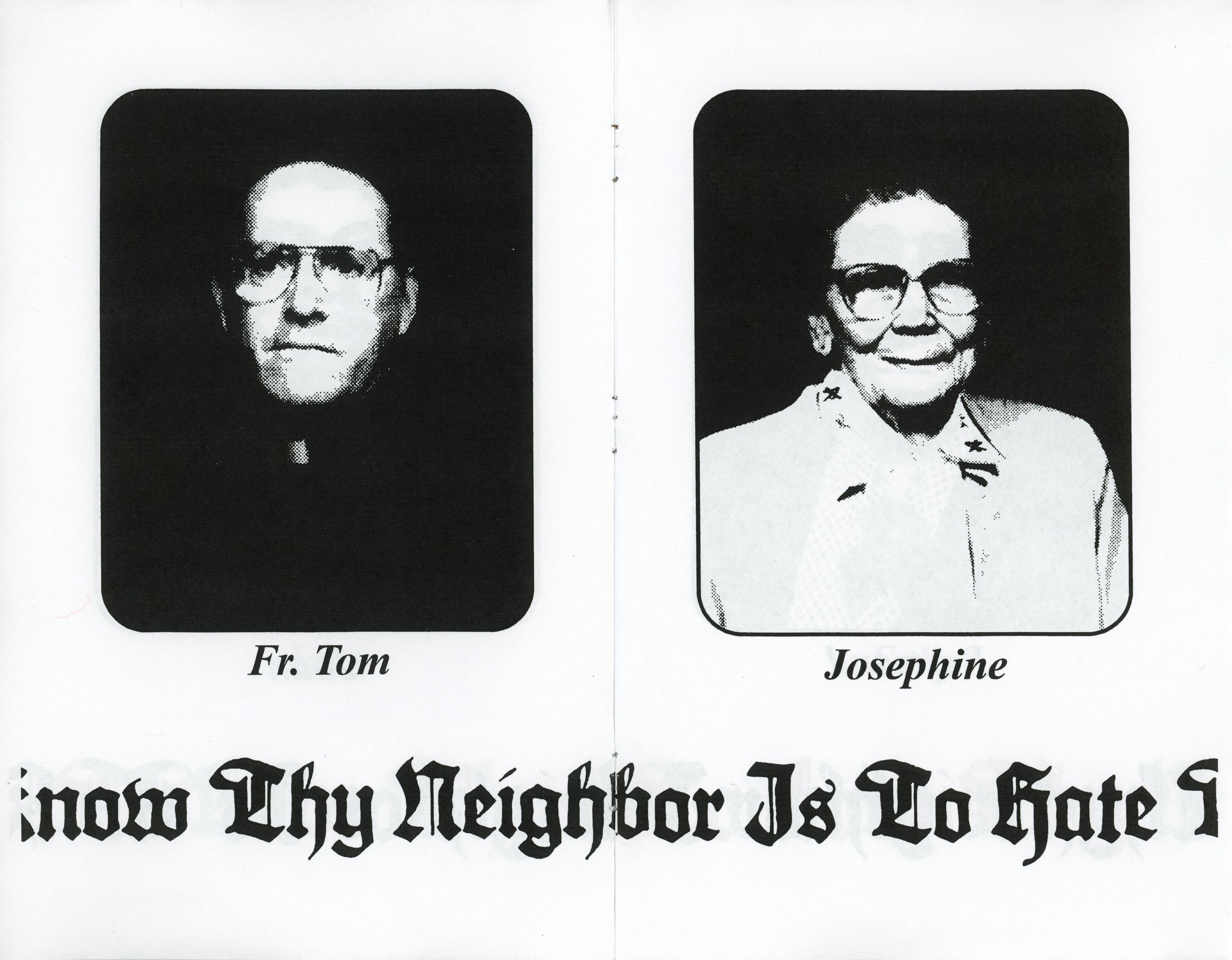 Hunter McArthur, Supplemental Zine for 𝘗𝘢𝘳𝘪𝘴𝘩𝘪𝘰𝘯𝘦𝘳𝘴 (𝘛𝘰 𝘒𝘯𝘰𝘸 𝘛𝘩𝘺 𝘕𝘦𝘪𝘨𝘩𝘣𝘰𝘳), 2024, Xerox printed zine