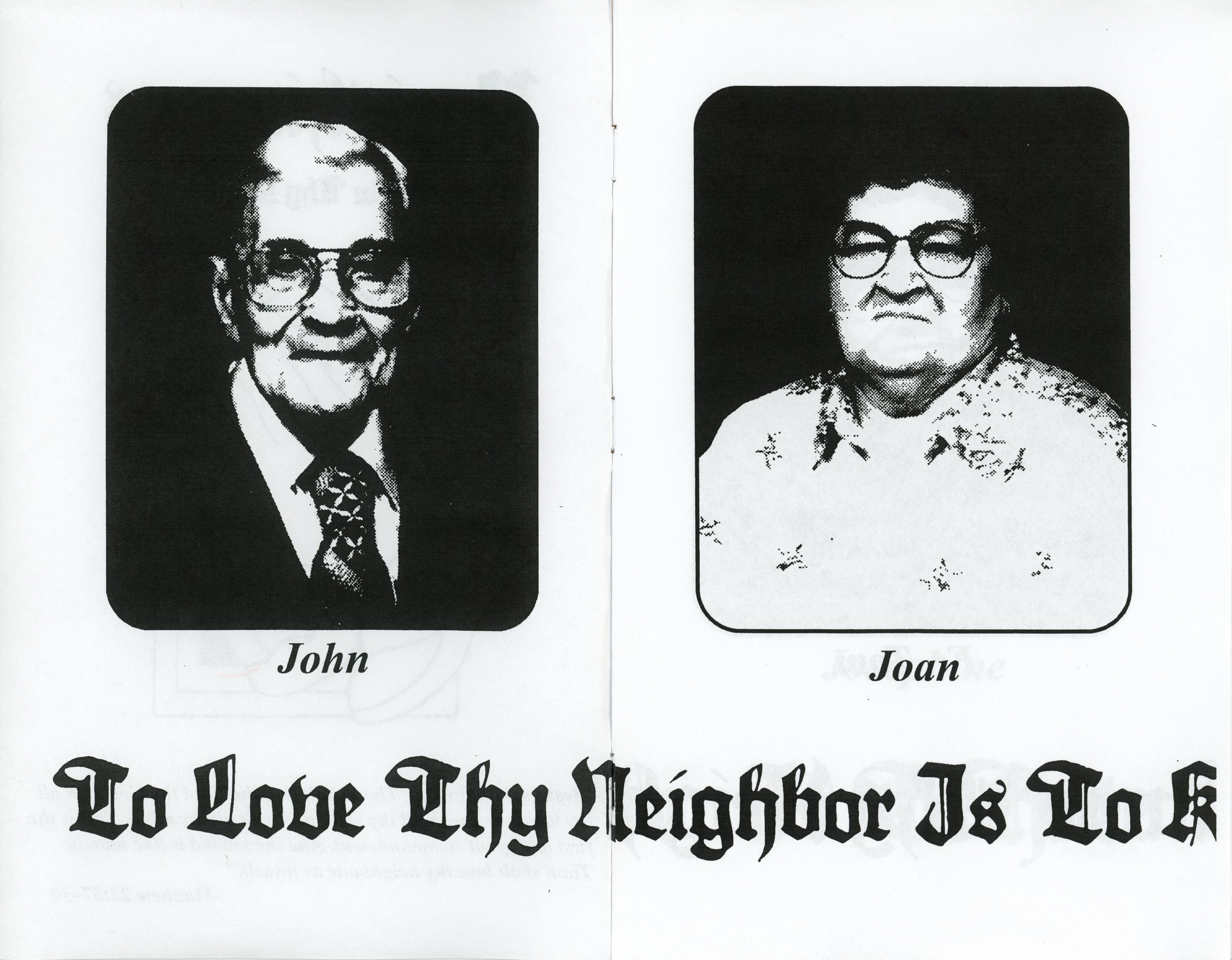 Hunter McArthur, Supplemental Zine for 𝘗𝘢𝘳𝘪𝘴𝘩𝘪𝘰𝘯𝘦𝘳𝘴 (𝘛𝘰 𝘒𝘯𝘰𝘸 𝘛𝘩𝘺 𝘕𝘦𝘪𝘨𝘩𝘣𝘰𝘳), 2024, Xerox printed zine