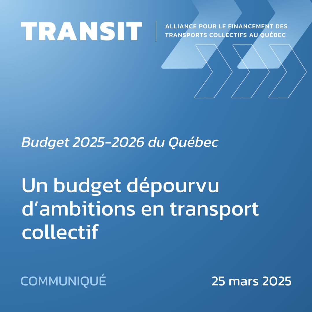 Un budget dépourvu d’ambition en transport collectif