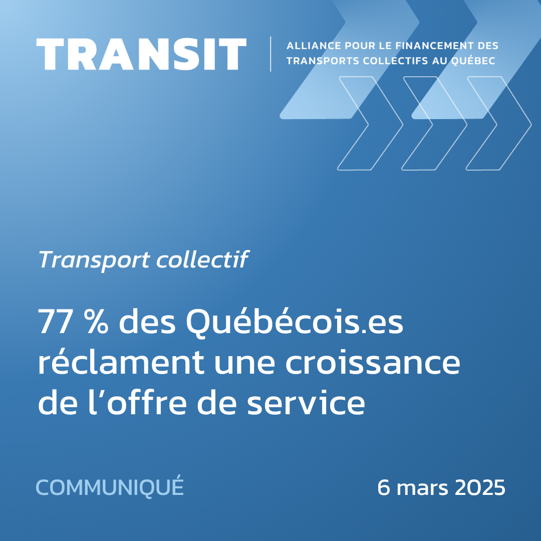 77 % des Québécois.es réclament une croissance de l’offre de service