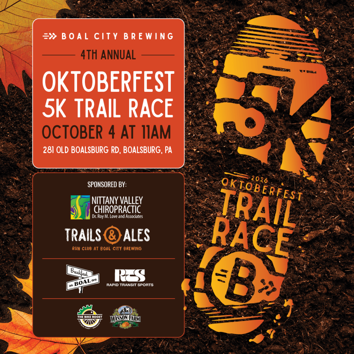 Boal City Brewing 4th Annual Oktoberfest 5K Trail Race
