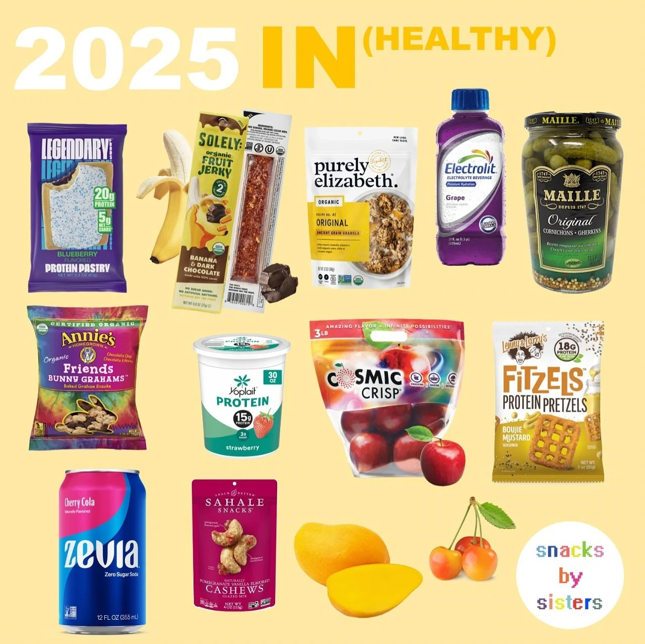 Sometimes our stomachs hurt REALLy BAD and we eat healthy snacks instead. Here are the highlights of the healthy snacks we are getting in 2025 when we&rsquo;re in need of something nutritious for our growing bodies: 
- Fruits - cosmic crisp apples is