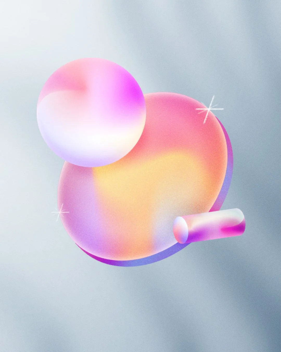 Abstract art with pastel gradients and geometric shapes