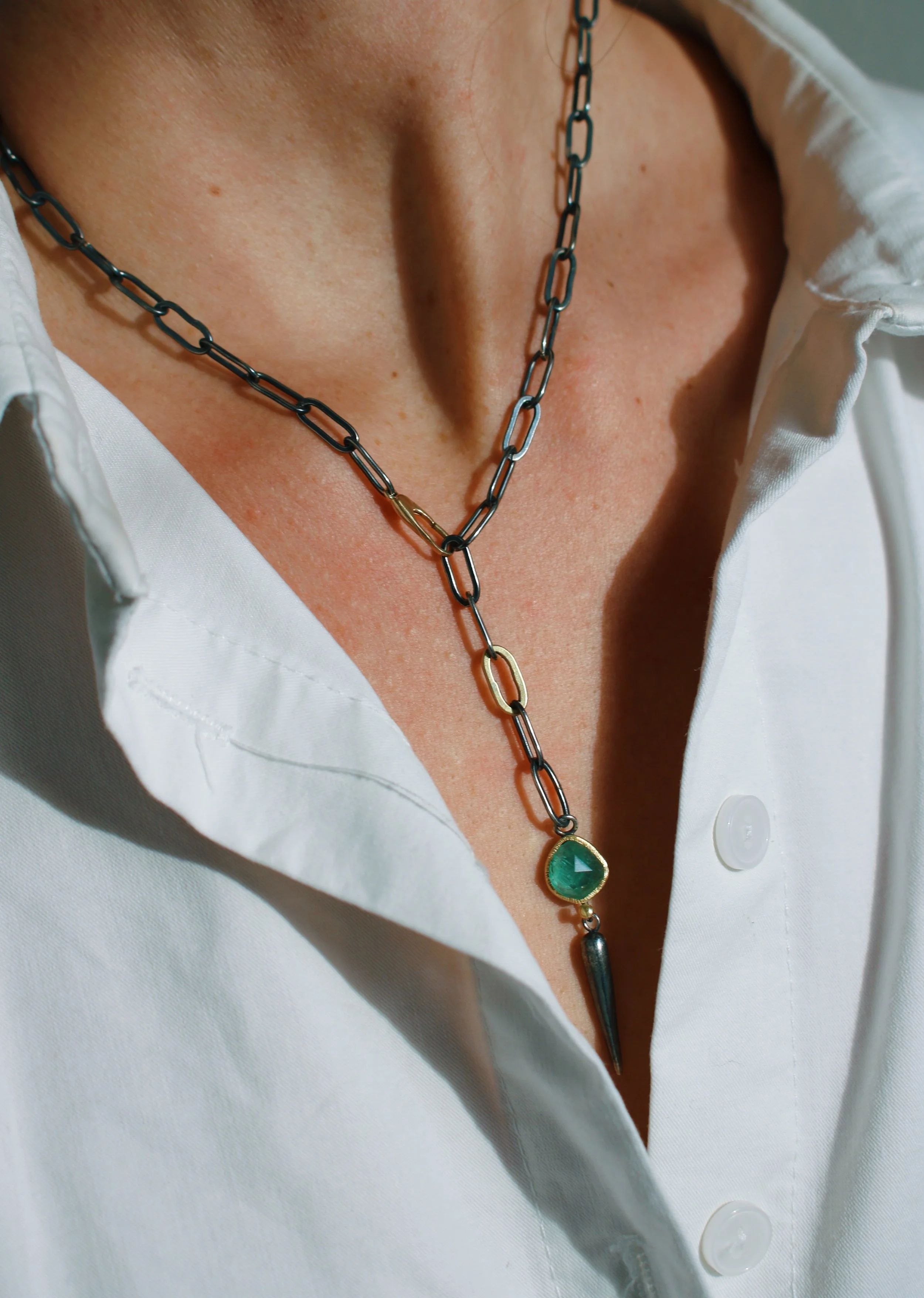 Emerald Spike Necklace