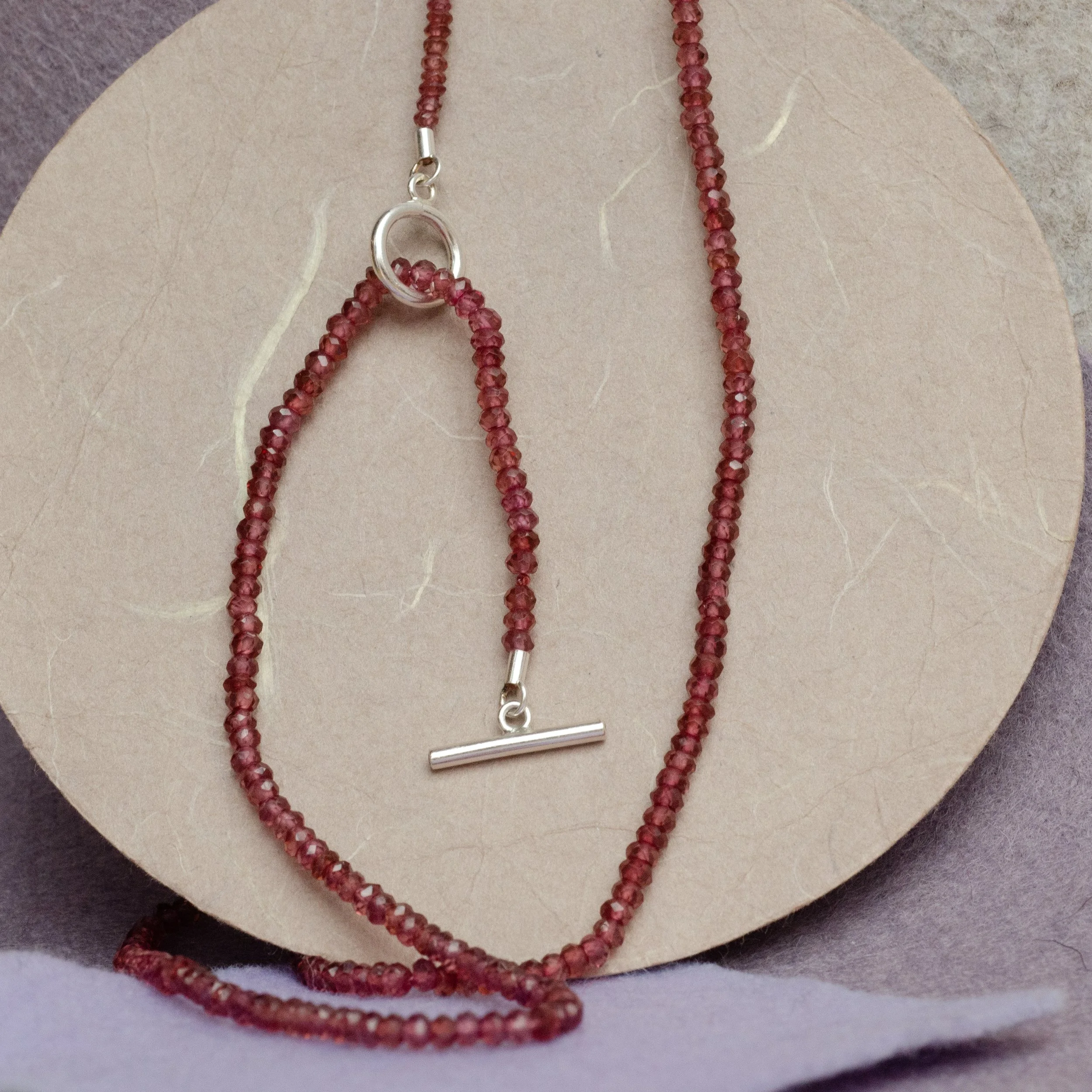 Garnet Lariat Necklace