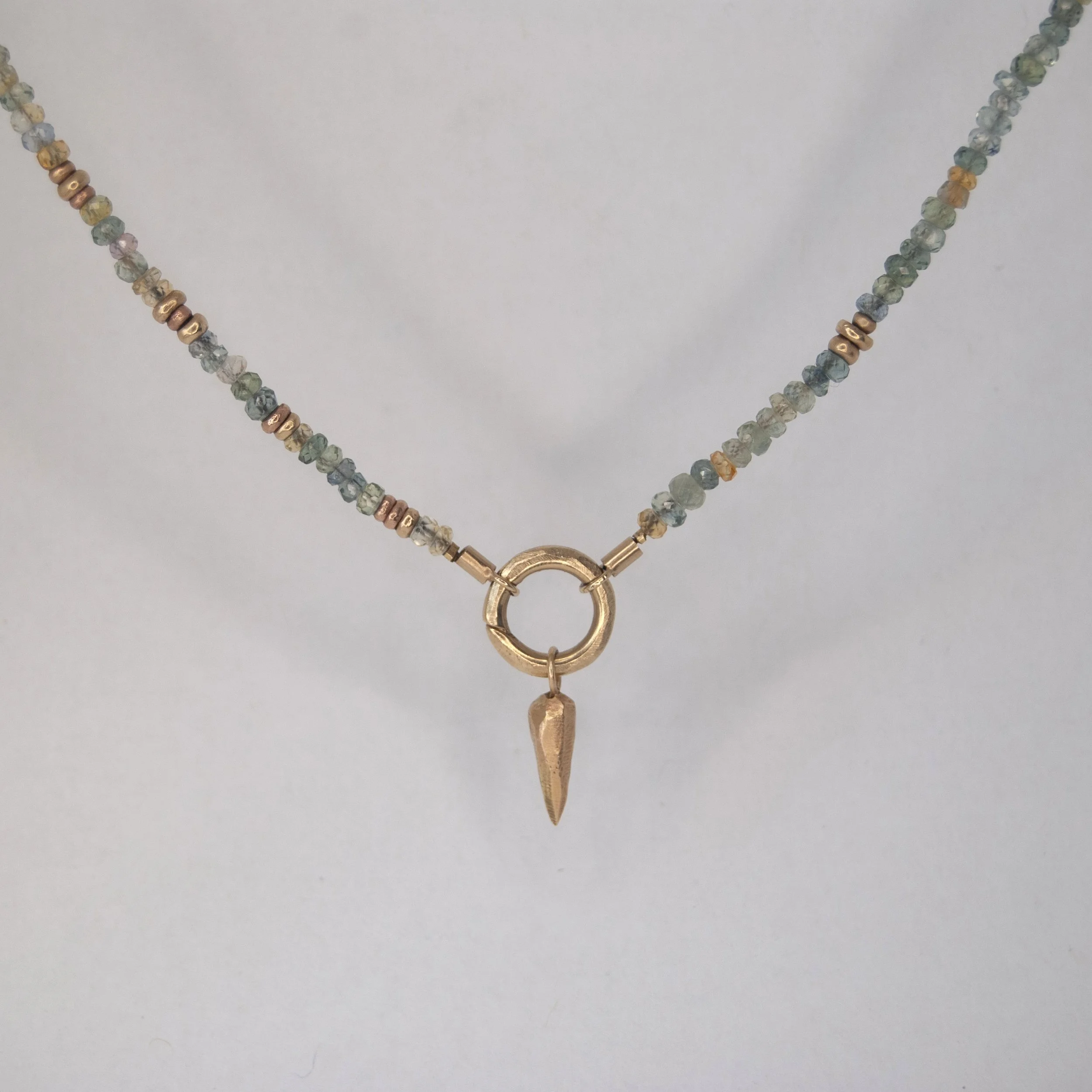 Sapphire 'Hewn' Charm Necklace