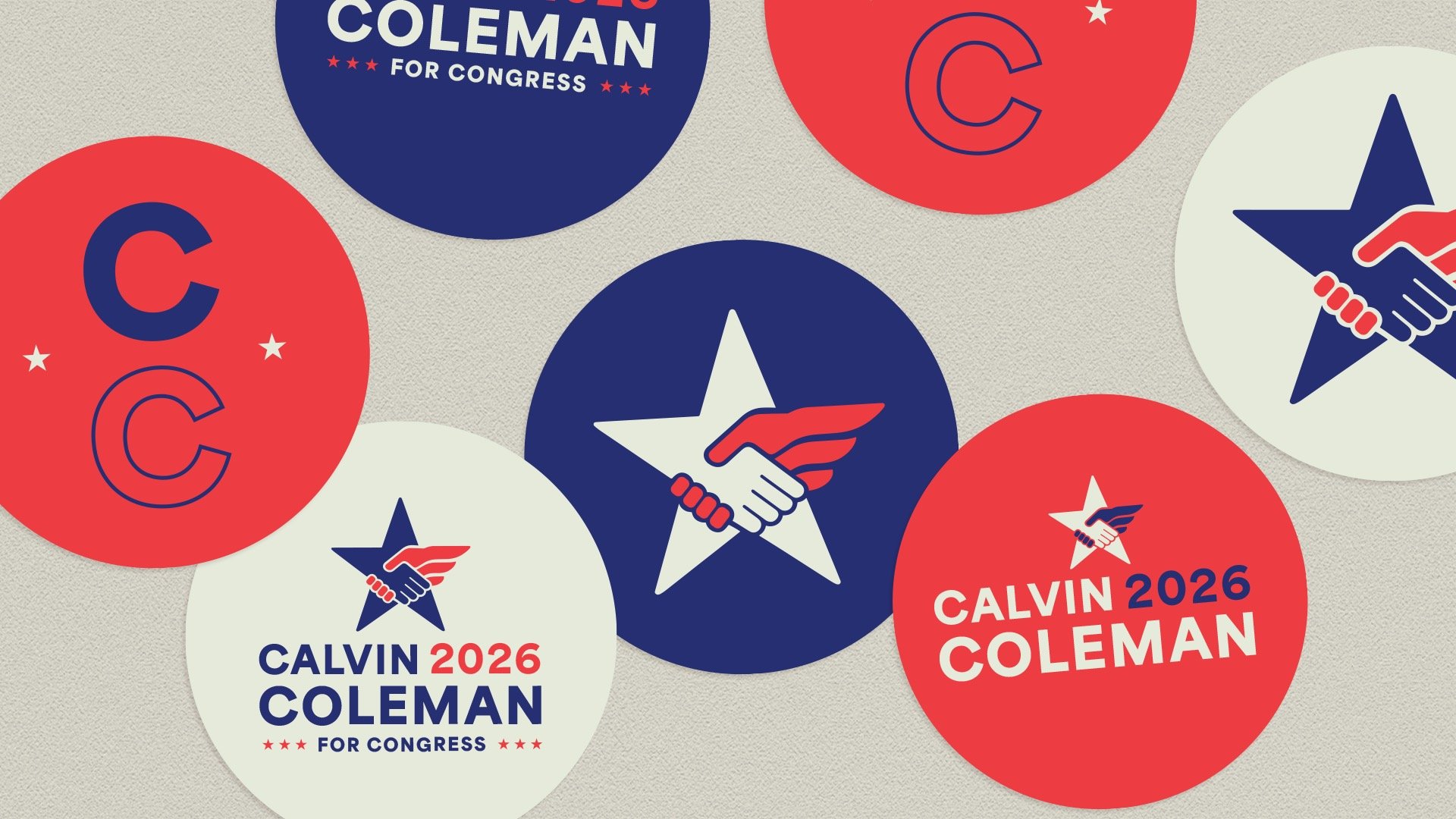 At Arena Campaigns, we are thrilled to unveil the latest logo and brand design for our client, Calvin Coleman for Congress. This striking visual identity reflects a bold, independent spirit - think innovative, trailblazing, and forward-thinking, sett