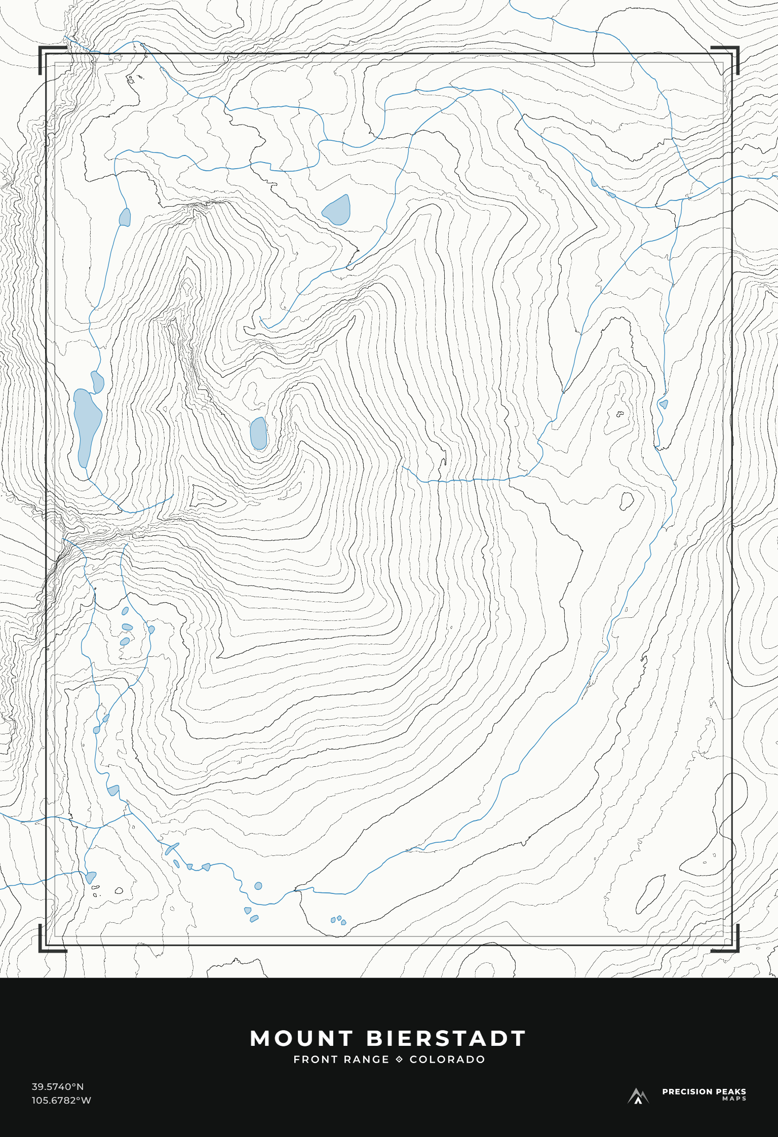 Mount Bierstadt topographic print in the Arete color style