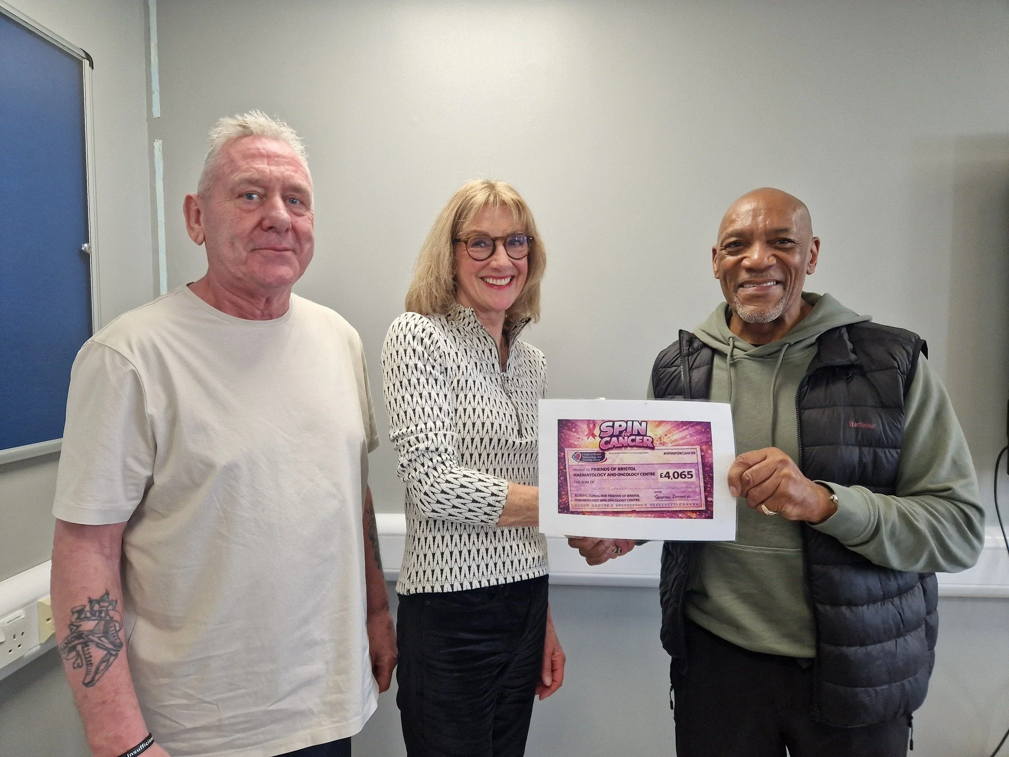 We are thrilled to celebrate and thank Earle Simpson and Elmer, who raised a phenomenal &pound;4,065 for the Friends of BHOC through a Spinathon at Easton Leisure Centre! Earle took on the challenge to support his childhood friend, Elmer, who has bee