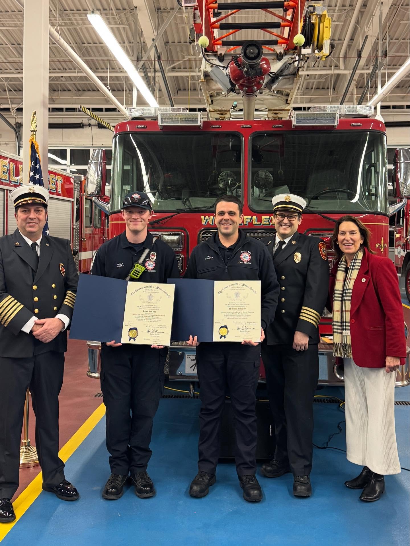 Congratulations to newly promoted Fire Captains and new EMT&rsquo;s who were formally promoted and pined in the Town of Wellfleet. I was honored to deliver citations and thank them for their hard work and service to our community!