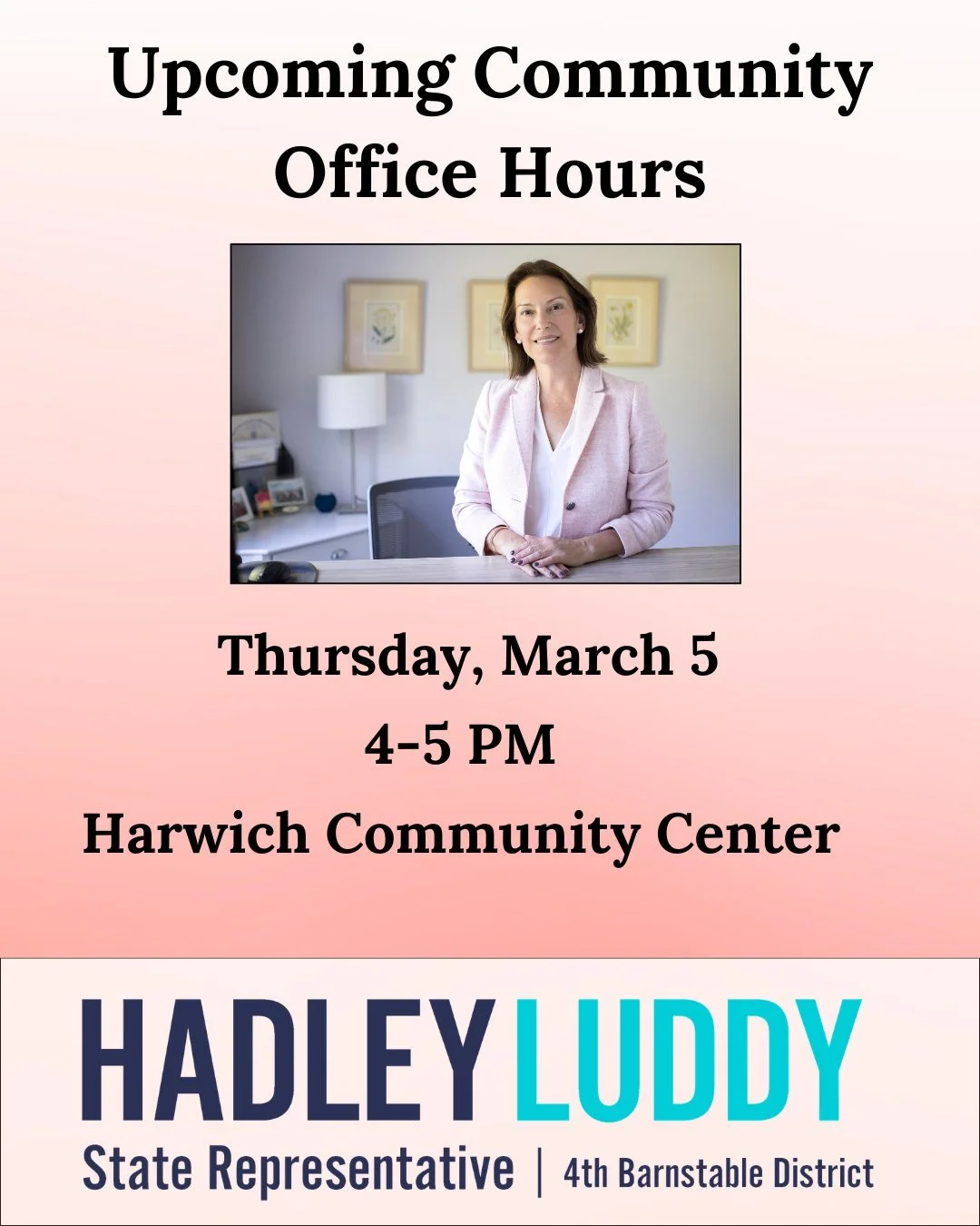 Hope to see you Thursday! Harwich Community Center