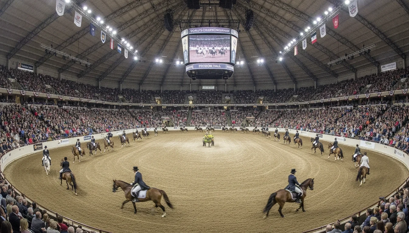 The main arena at Freedom Hall during the World's Championship Horse Show, Louisville, KY
