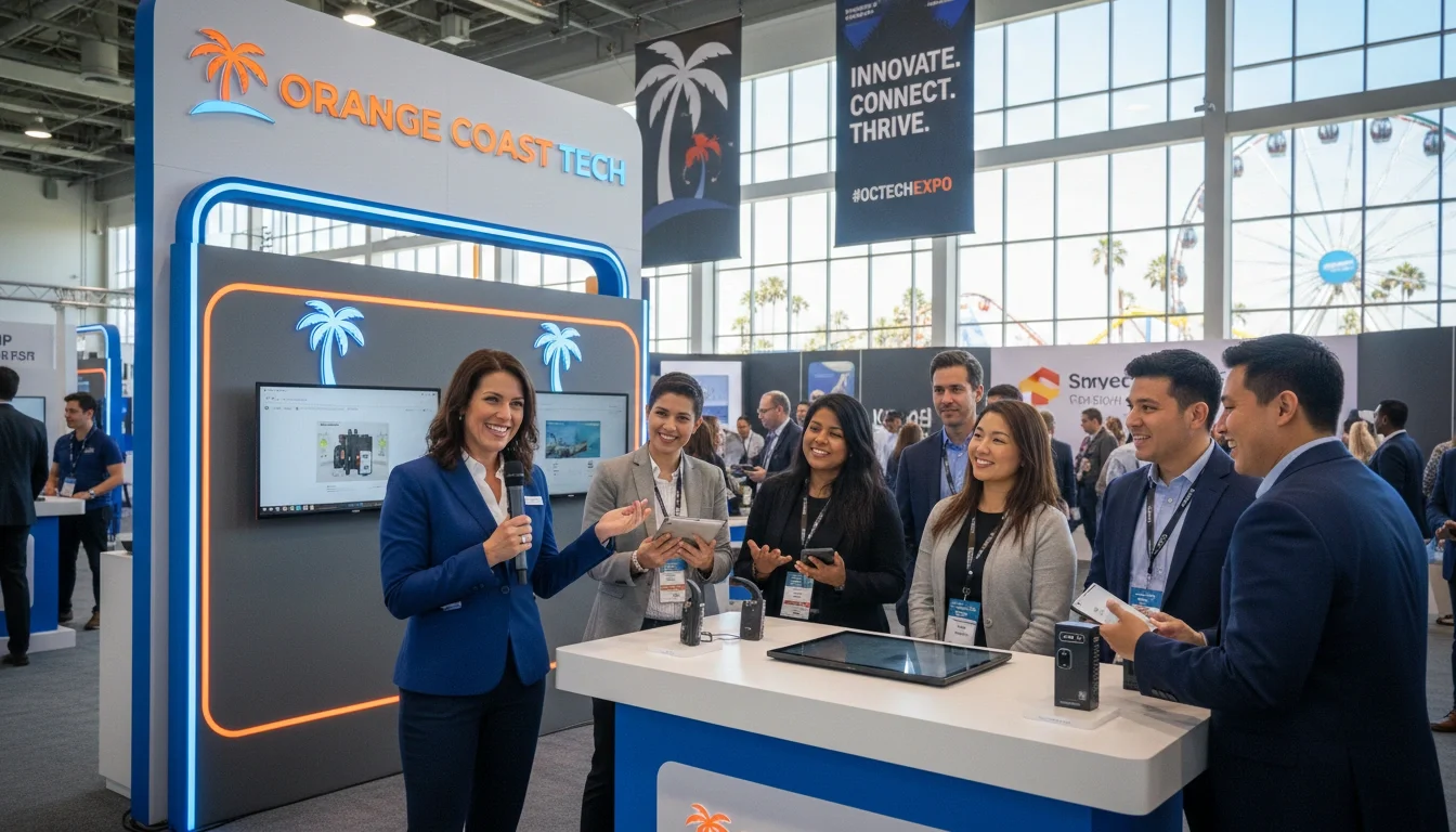 brand ambassador engaging attendees at trade show booth in Orange County Anaheim