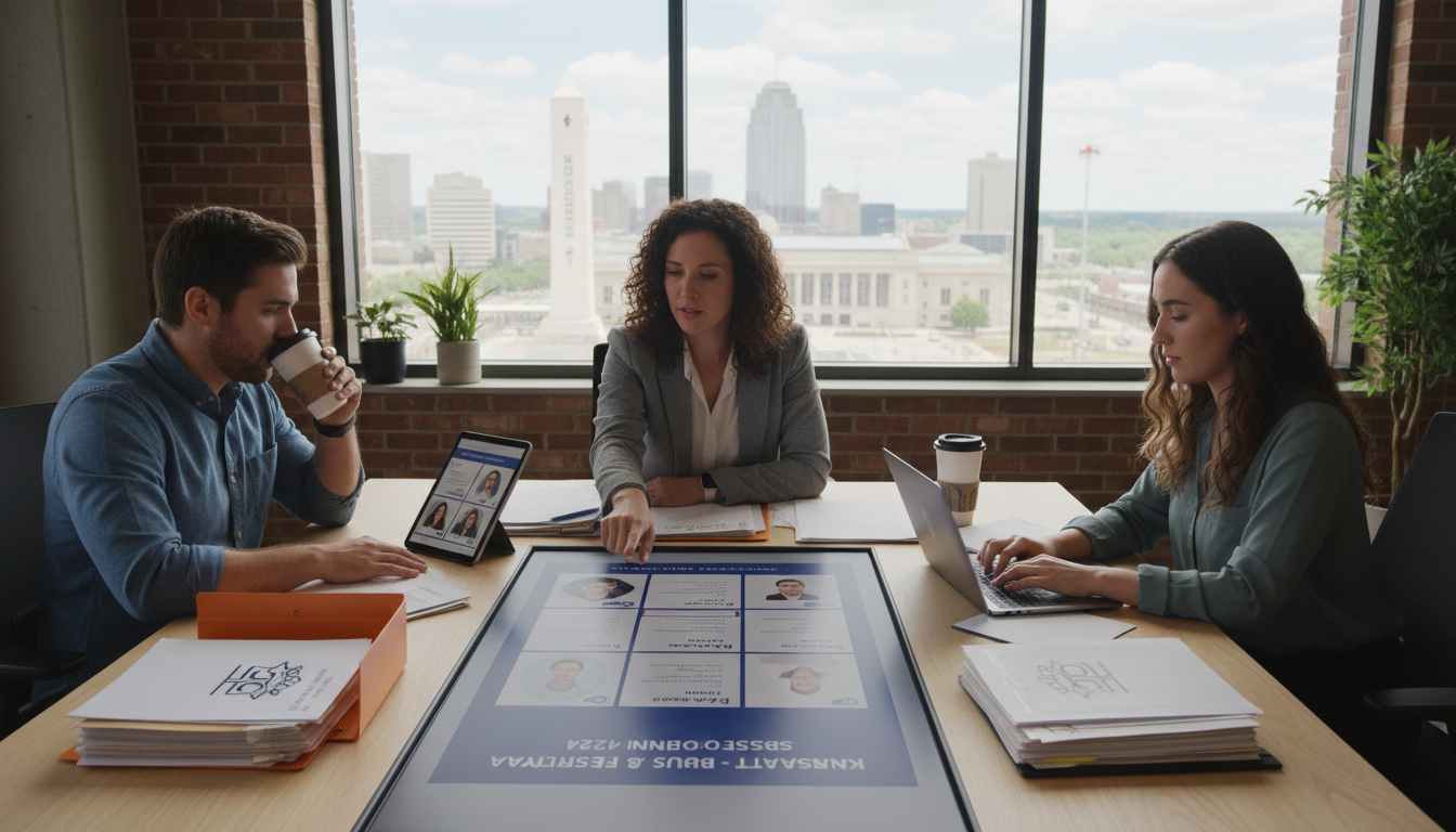 Event staffing agency reviewing applicant profiles for an upcoming Kansas City event