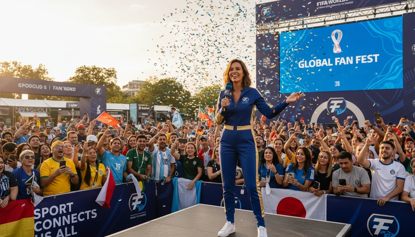 brand ambassador engaging FIFA World Cup 2026 fans at fan zone activation
