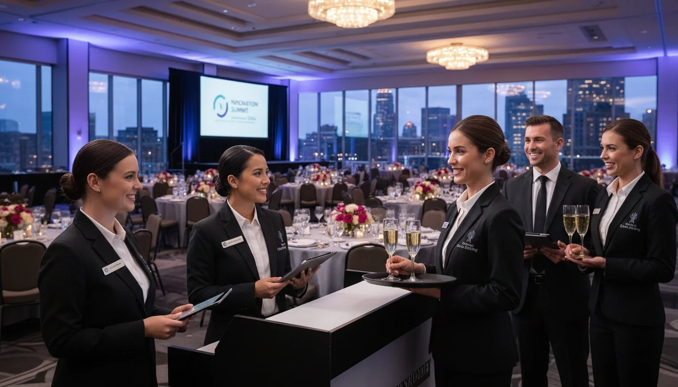 Professional event staff at a Kansas City corporate event