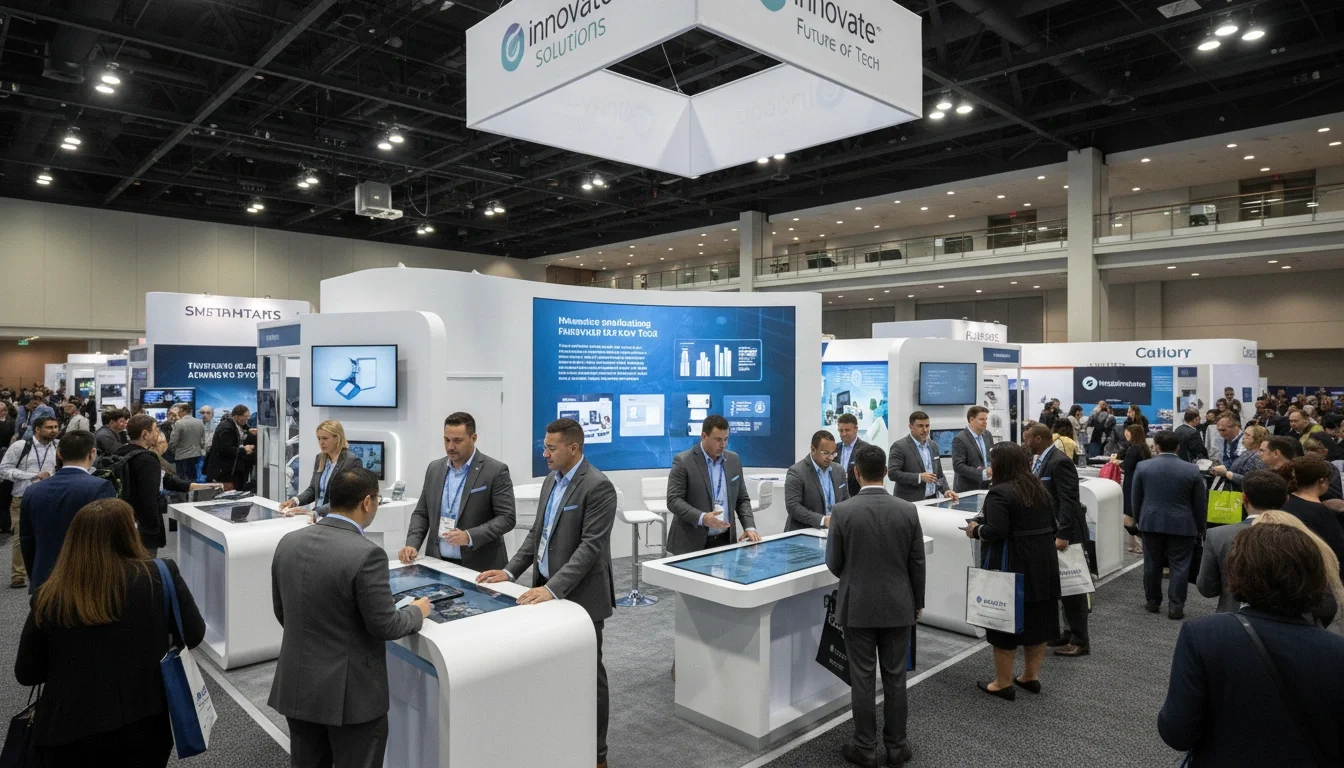 Trade show staff at booth at Arlington Convention Center in Texas