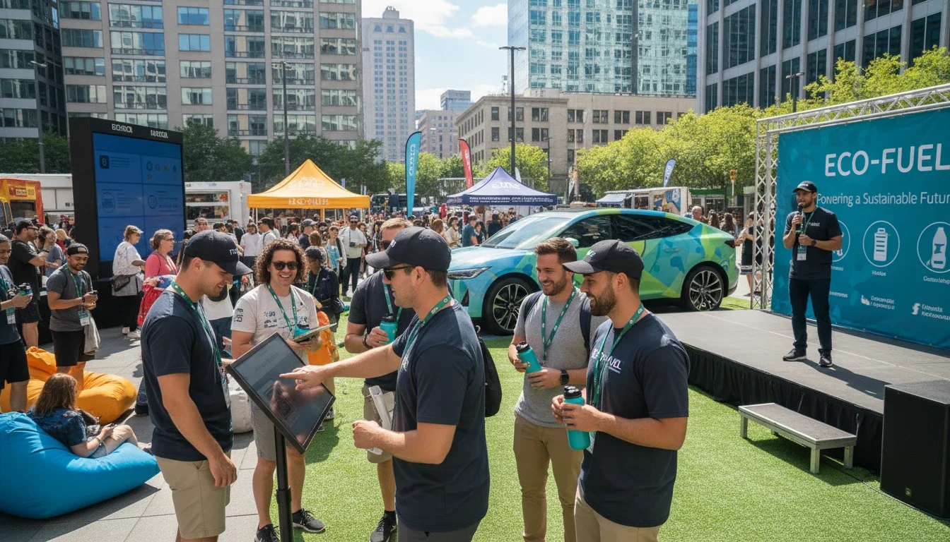 Tour activation staff engaging consumers at a live brand event