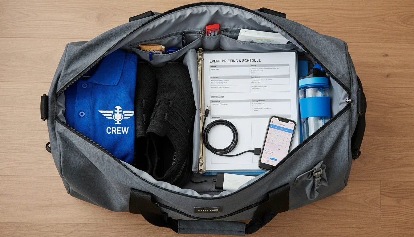 brand tour staff packing essentials bag what to bring