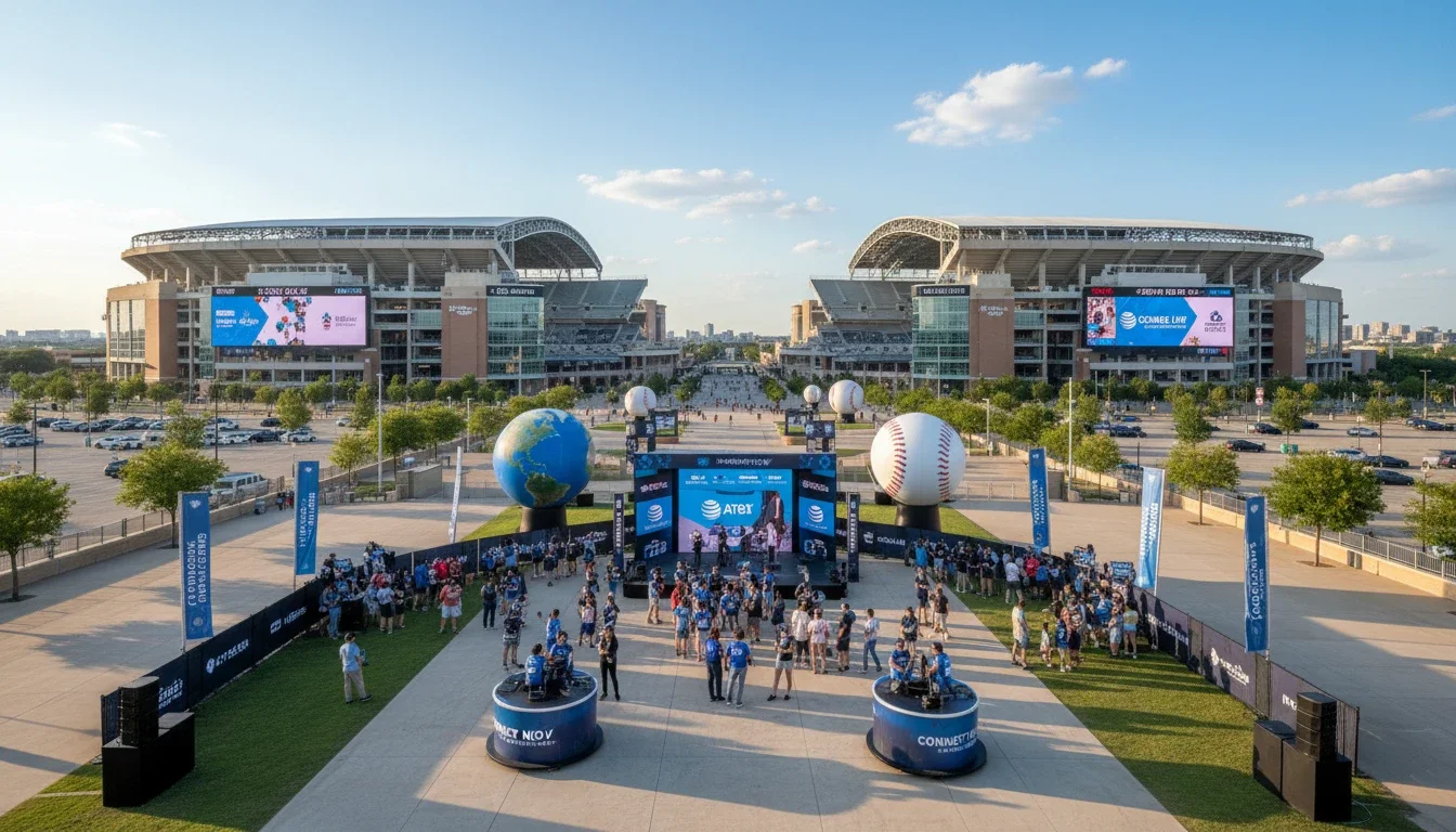 Aerial view of AT&T Stadium Arlington Texas brand ambassador events