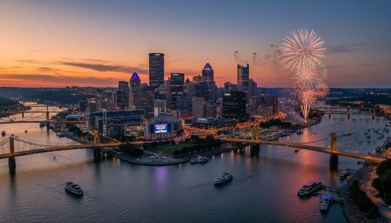 Pittsburgh's skyline at dusk — one of America's most dynamic event cities