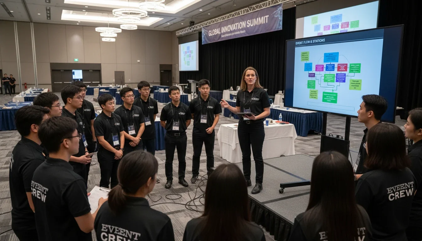 event staff supervisor briefing team Charleston event staffing