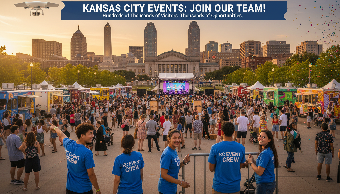 Event staff working a large outdoor festival in Kansas City Missouri