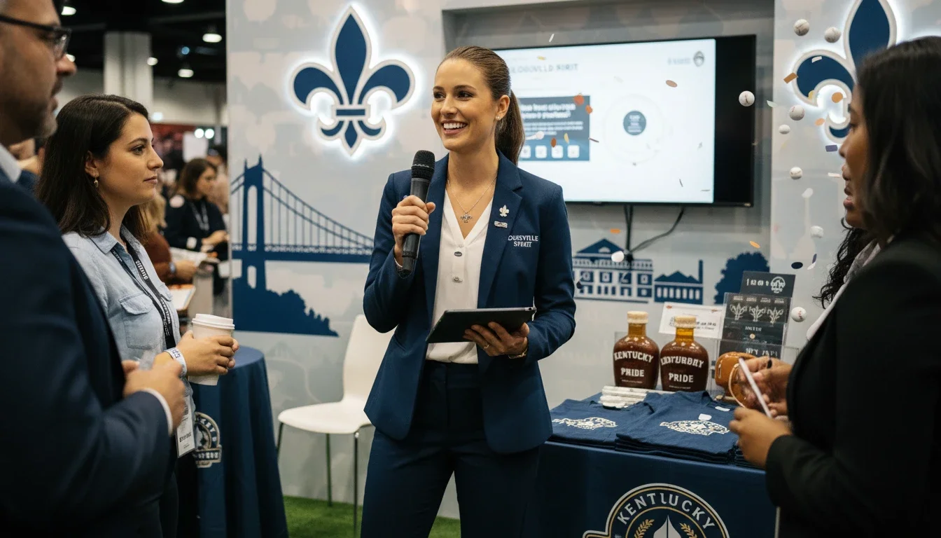 A professional brand ambassador at a Louisville brand activation event, representing best practices in appearance and engagement