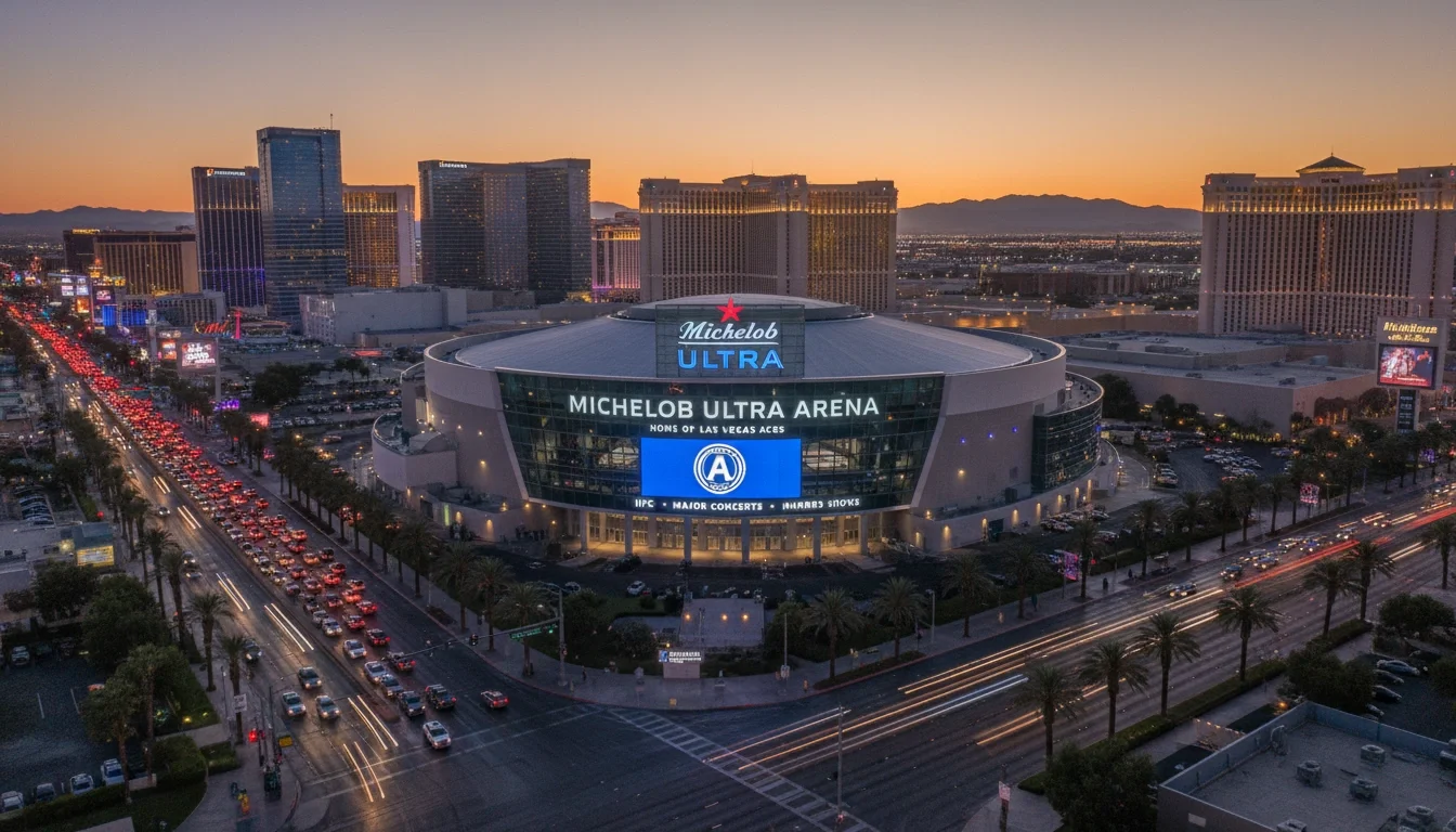 Aerial view of Michelob Ultra Arena at Mandalay Bay Las Vegas
