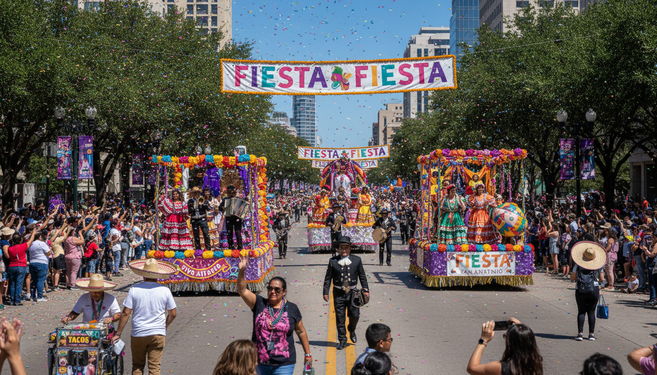 Fiesta San Antonio's 11-day celebration draws 2.5M+ people citywide each April, with parades, live music, and hundreds of events